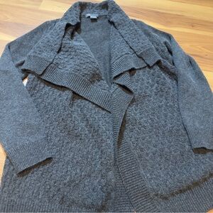 Vince Charcoal Gray Wool Cashmere Blend Open Front Cardigan Sweater Size Medium